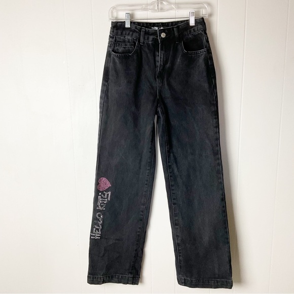 Forever 21 X Hello Kitty Black Jeans Size 25 With Rhinestones - Picture 4 of 4